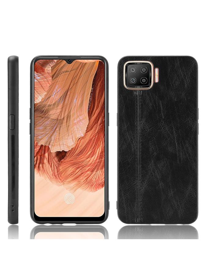 S-TOP Case For OPPO F17/A73 Shockproof Sewing Cow Pattern Skin PC + PU + TPU Case - Image 1