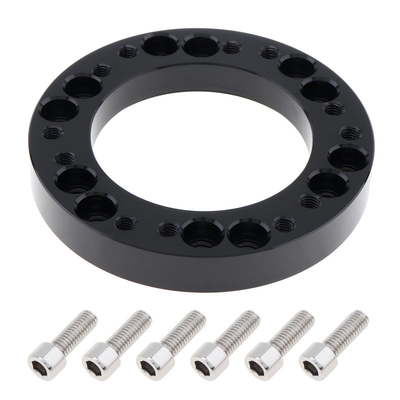 DriSentri 05 Steering Wheel Hub Adapter Conversion Spacer Black Aluminium Alloy 12mm Steering Wheel Hub PCD Adapter Spacer for Momo for Nardi for OMP for Sparco - Image 2