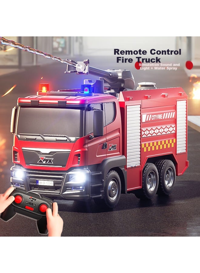 Aozhijia Children's Toy 3-6 Years Old Boys Large Remote Control Fire Truck Engineering Vehicle With Water Spray Birthday Gift - Image 1