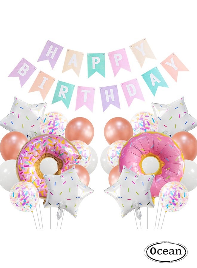 جي أس 25 قطعة دونات نمو حزب زخرفة بالون مجموعة - Image 1