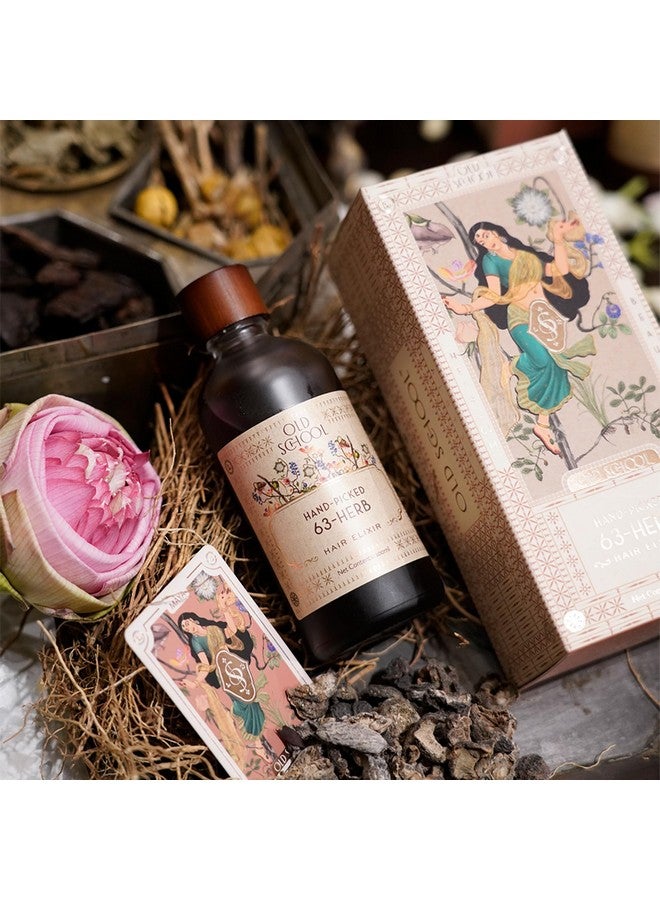 Old School Rituals 63-Herb Hair Elixir | Natural Hair Oil For Growth Of Strong & Healthy Hair | Reduces Hair Fall & Prevents Grey Hair | 100 Ml | 35 Dry Herbs | 28 Fresh Herbs | Soothing Essential Oils Blend | Anti-Dandruff Hair Oil | Strengthens Hair Roots | Vegan | Unique Blend Of Natural Herbs - Image 2