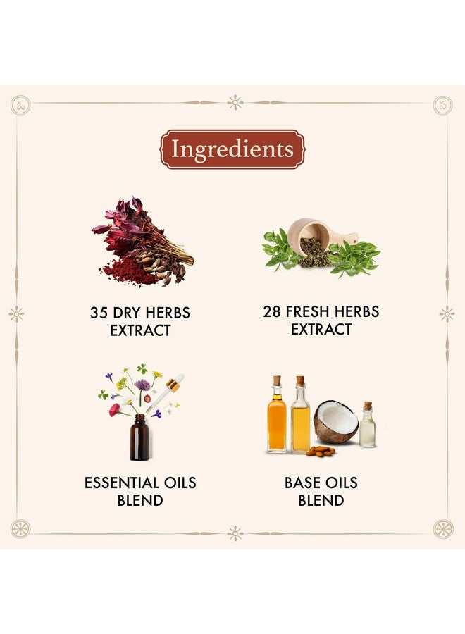 Old School Rituals 63-Herb Hair Elixir | Natural Hair Oil For Growth Of Strong & Healthy Hair | Reduces Hair Fall & Prevents Grey Hair | 100 Ml | 35 Dry Herbs | 28 Fresh Herbs | Soothing Essential Oils Blend | Anti-Dandruff Hair Oil | Strengthens Hair Roots | Vegan | Unique Blend Of Natural Herbs - Image 5