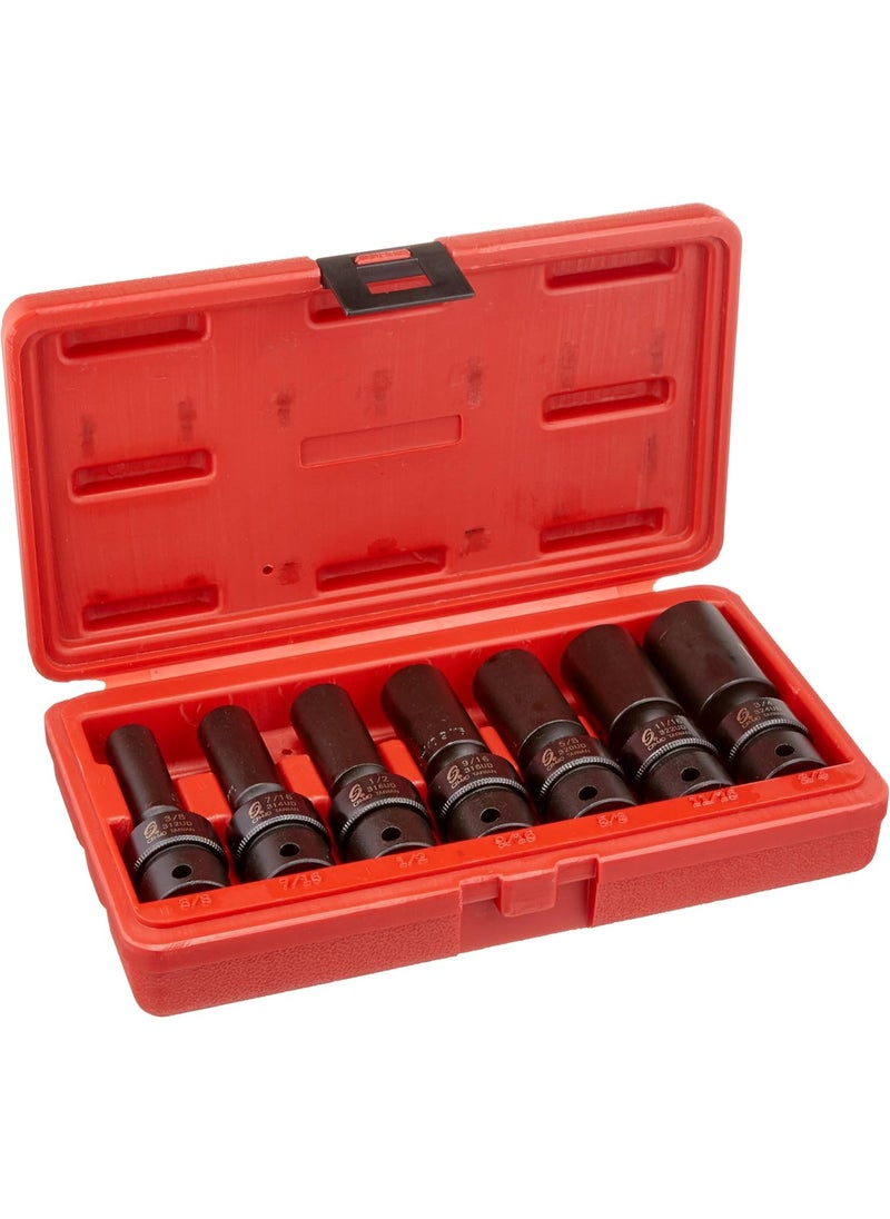 Sunex Tools SUNEX TOOLS 3656 3/8" Drive Fractional 6 Point Deep Universal Impact Socket Set - 7 Pc.  - Image 2