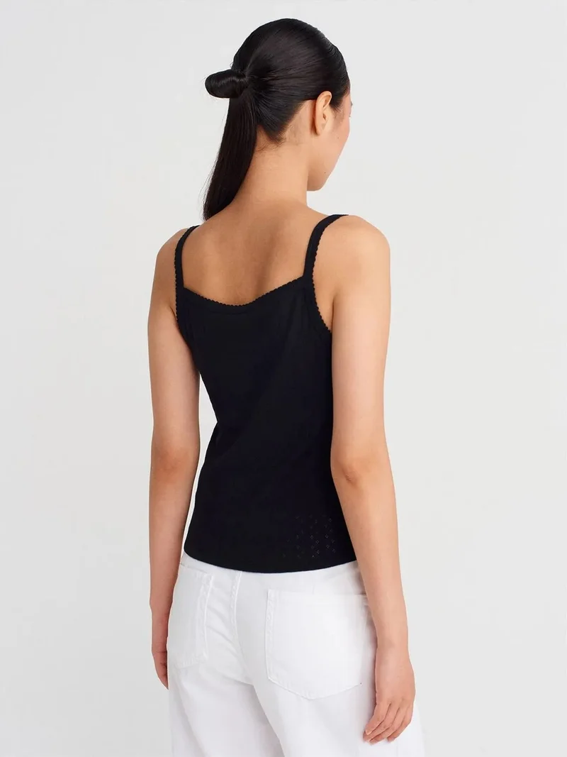 ديلفين Dilvin Textured Cotton Modal Cami Blouse