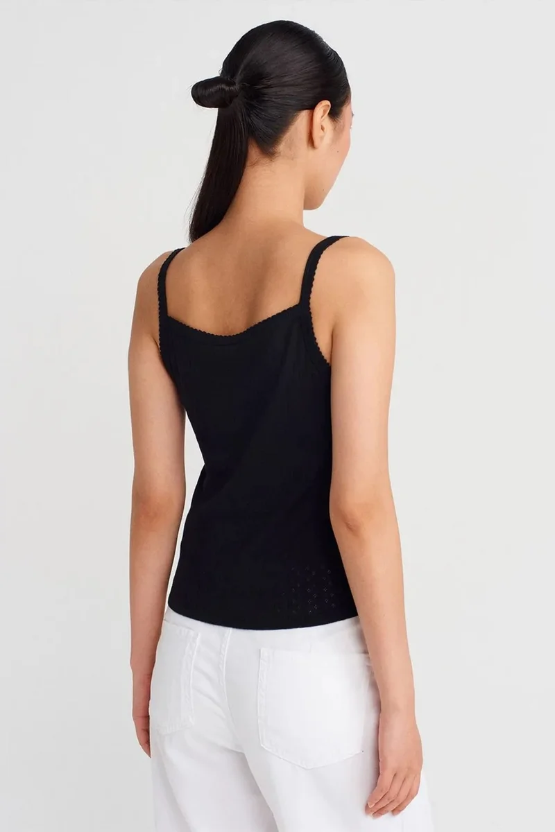 ديلفين DILVIN Textured Cotton Modal Cami Blouse
