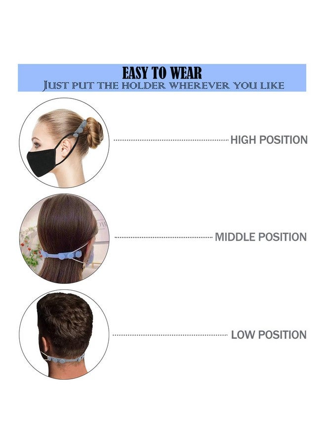 bouti1583 Bouti1583 Silicone Mask Extender Soft Extension with Earrings Stand Mask Buckle Mask Hook Adjustable Extended Belt Ear Protection Sport Fan Buckle (Clear White + Light Gray + Sky Blue + Pink)  - Image 3