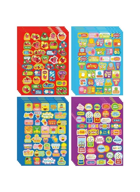 750 PCS Scented Scratch Stickers Smelly Stickers Fruits and Foods Reward Motivate Stickers for School Classroom Supplies Kids Teachers Student Awards(Classic Style, Dessert Scents)