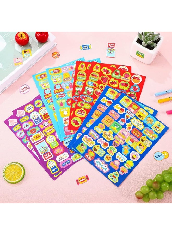 750 PCS Scented Scratch Stickers Smelly Stickers Fruits and Foods Reward Motivate Stickers for School Classroom Supplies Kids Teachers Student Awards(Classic Style, Dessert Scents)
