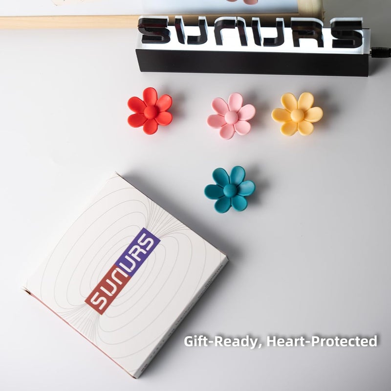 Sun Urs 3D Solid Color Flower Cute Fridge Magnets for Locker, Colorful Strong Decorative Funny Refrigerator Magnets for Whiteboard, Kitchen, and Office (12 Pieces) - Image 5