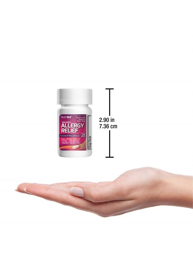 HealthA2Z Fexofenadine Hydrochloride 180mg, Antihistamine for Allergy Relief, Non-Drowsy, 24-Hour Antihistamine for Allergy Relief (30 Count (Pack of 1))  - Image 5