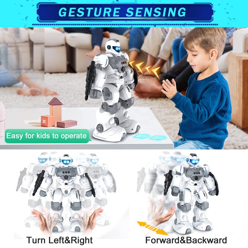 VAV Toys for 610 Year Old Boys Girls Rechargeable Remote Control Robot Toy Intelligent Programmable RC Robot with 24GHz Gesture Sensing Christmas Birthday Gifts for Kids Age 6 7 8 9 10 - Image 3