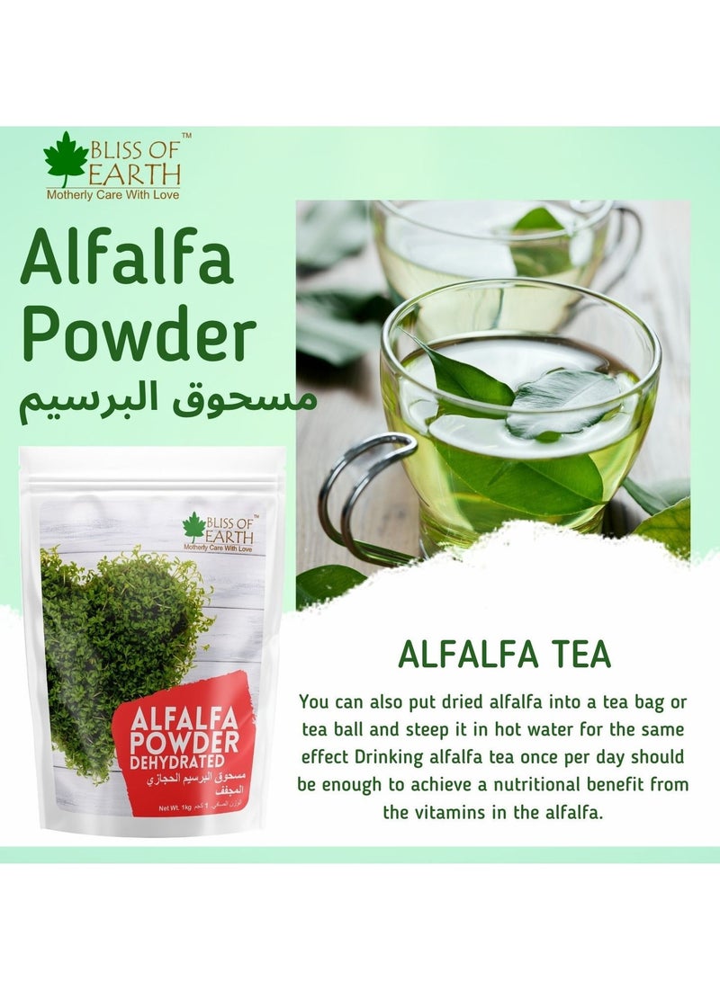 BLISS OF EARTH 7.05 oz Alfalfa Powder Organic Power House of Vitamin, Minerals & Antioxidants Great for Energy Drink, Green Smoothie & Beverage 200GM Pack of 2 - Image 5