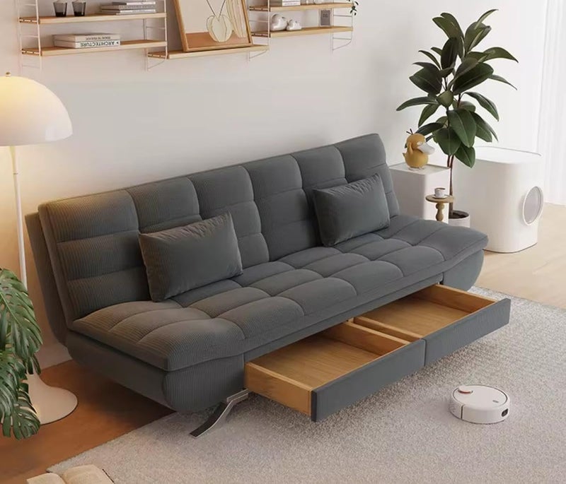 Cozy Homes Modern Convertible Sofa Bed with Storage Drawers - Image 1