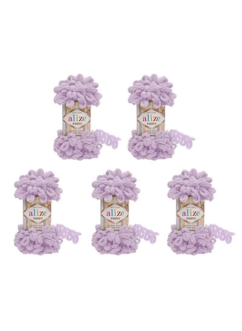 5 Pcs Alize Puffy 27 Micropolyester Hand Knitting Yarn For Blanket