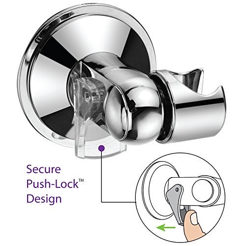 Hotel Spa HotelSpa Universal Angle-Adjustable Hand Shower Wall Bracket for Easy Reach/Perfect Angle Fits Any Shower! Patented Push-Lock Provides Superior Suction Power. Self-Adhesive Slide-in Holder Included - Image 2