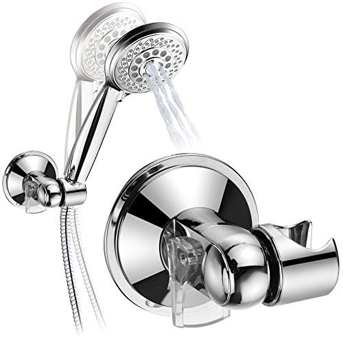 Hotel Spa HotelSpa Universal Angle-Adjustable Hand Shower Wall Bracket for Easy Reach/Perfect Angle Fits Any Shower! Patented Push-Lock Provides Superior Suction Power. Self-Adhesive Slide-in Holder Included - Image 1