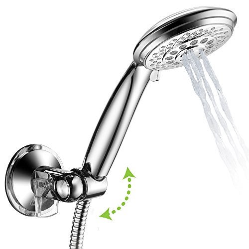 Hotel Spa HotelSpa Universal Angle-Adjustable Hand Shower Wall Bracket for Easy Reach/Perfect Angle Fits Any Shower! Patented Push-Lock Provides Superior Suction Power. Self-Adhesive Slide-in Holder Included - Image 4