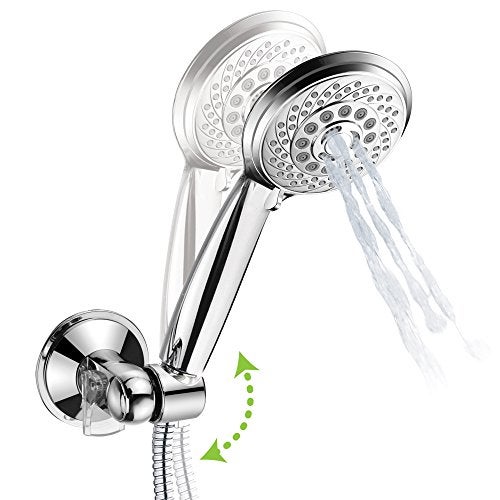 Hotel Spa HotelSpa Universal Angle-Adjustable Hand Shower Wall Bracket for Easy Reach/Perfect Angle Fits Any Shower! Patented Push-Lock Provides Superior Suction Power. Self-Adhesive Slide-in Holder Included - Image 3