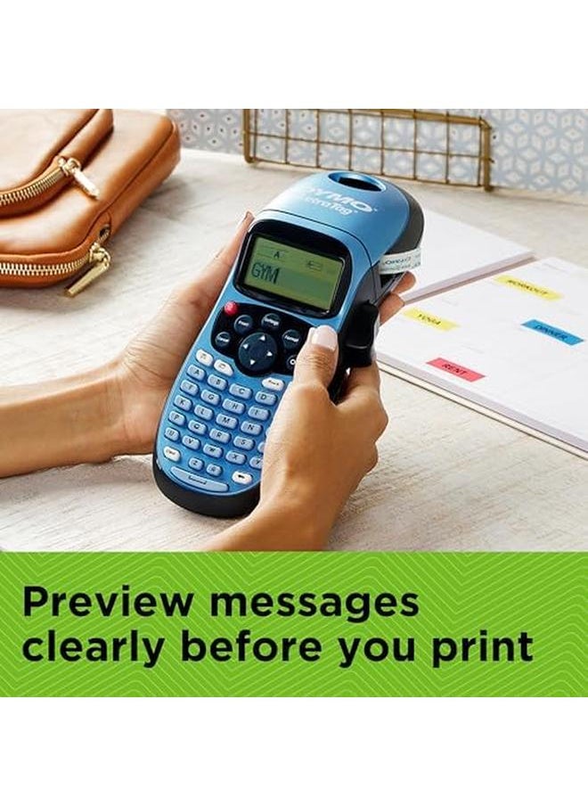 Dymo - Letratag Lt 100H Handheld Label Maker Abc Keyboard Label Printer With Easy To Use 13 Character Lcd Screen For Home Or Office Blue - Image 1