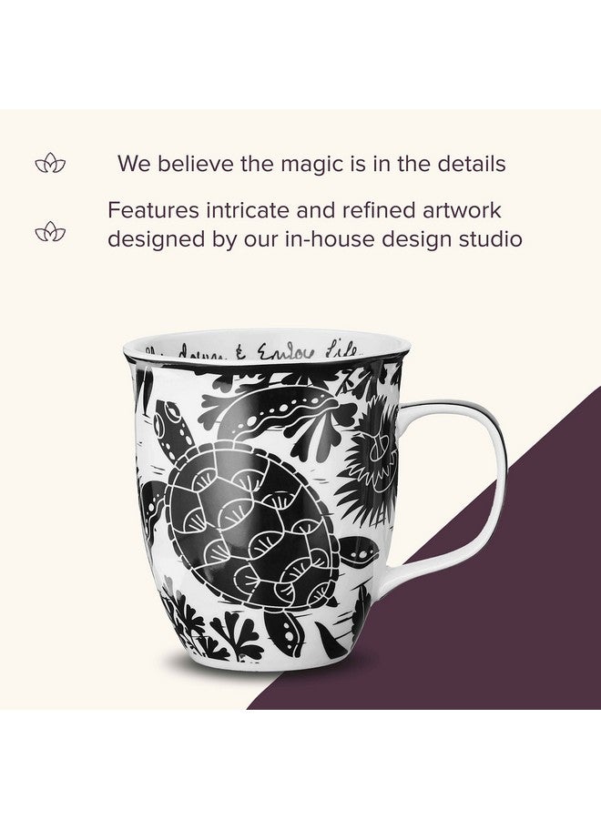 Karma Gifts 16 oz Black and White Boho Mug Sea Turtle - Cute Coffee and Tea Mug - Ceramic Coffee Mugs for Women and Men, 1 Count (Pack of 1) - Image 4