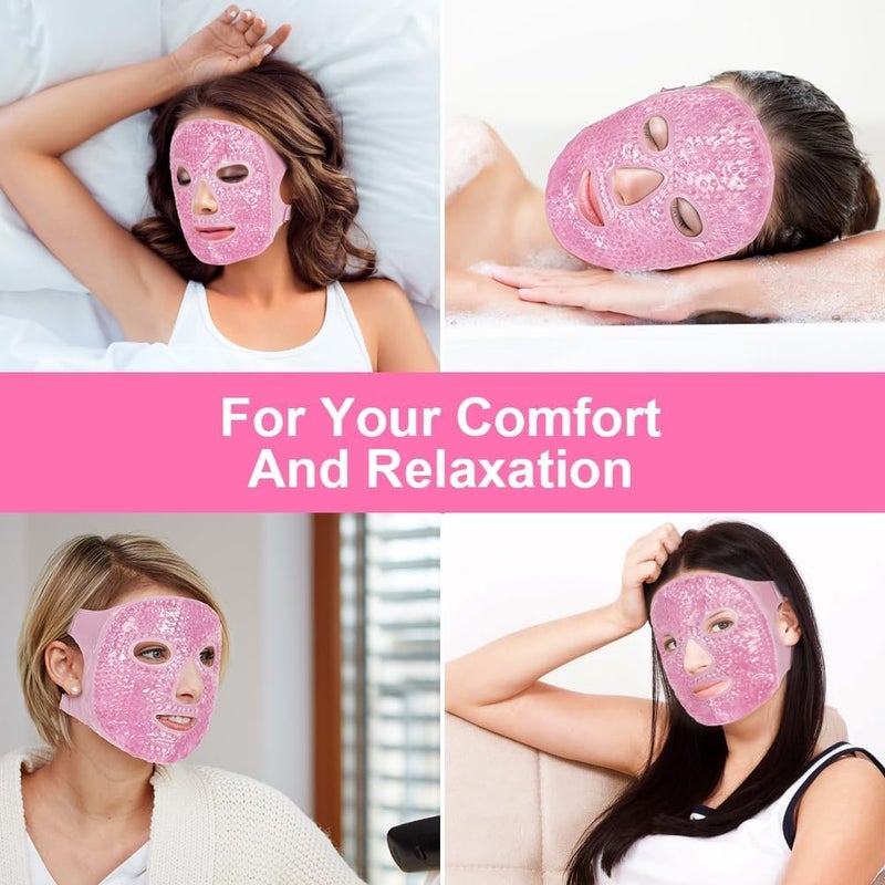 Snivy Snivy Ice Face Mask Cooling Gel Pack for Puffy Eyes Cold Hot Reusable Compress Frozen Eye Packs Masks for Women for Dark Circles Puffiness Allergies Headaches  - Image 5