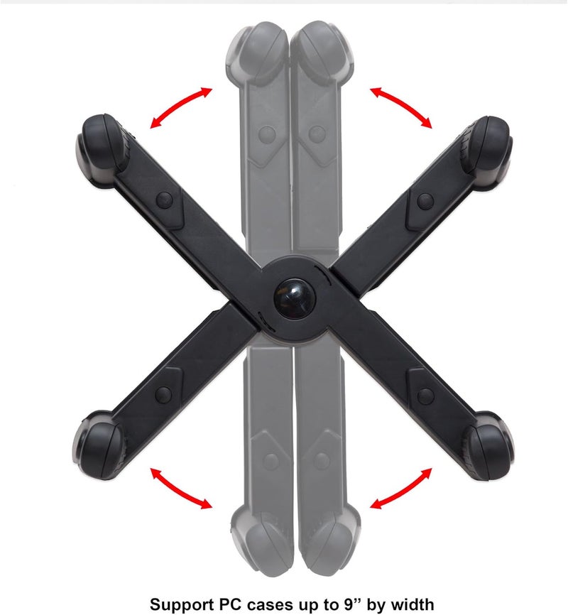 Syba Mobile Desktop Tower Computer Floor Stand Rolling Caster Wheels and Adjustable Width from 6 to 10 Inches - Image 4