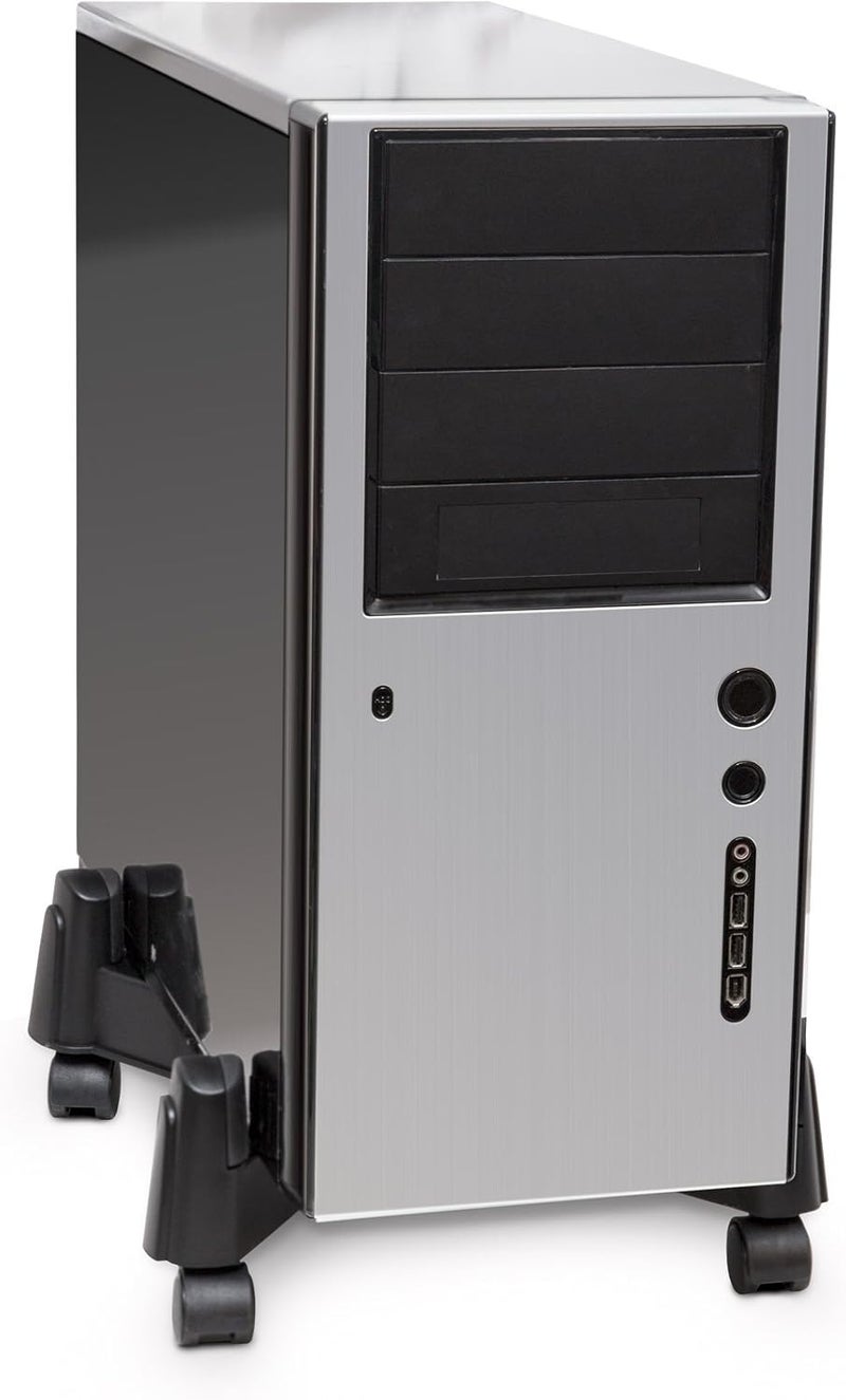 Syba Mobile Desktop Tower Computer Floor Stand Rolling Caster Wheels and Adjustable Width from 6 to 10 Inches - Image 3