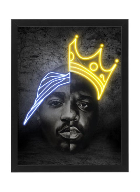 Tupac & The Notorious B.I.G. Printed Neon Poster with Frame 30x40cm