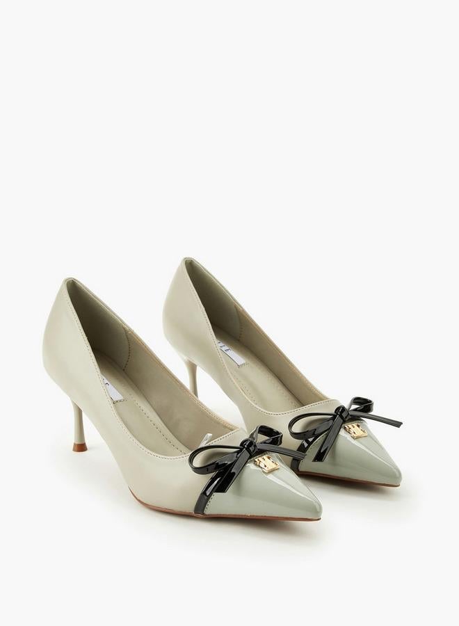 ELLE Women Bow Accent Stiletto Heel Pumps - Image 3