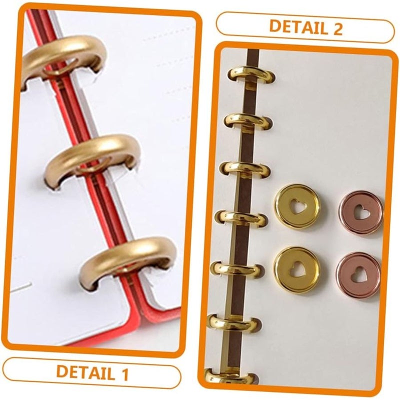60 Pieces Heart Shaped Loose Leaf Binder Discs Flexible Refillable Notebooks for Students Journals Planners - Image 4