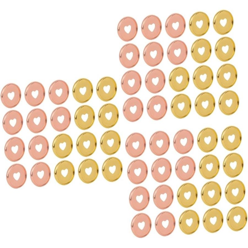 60 Pieces Heart Shaped Loose Leaf Binder Discs Flexible Refillable Notebooks for Students Journals Planners - Image 1