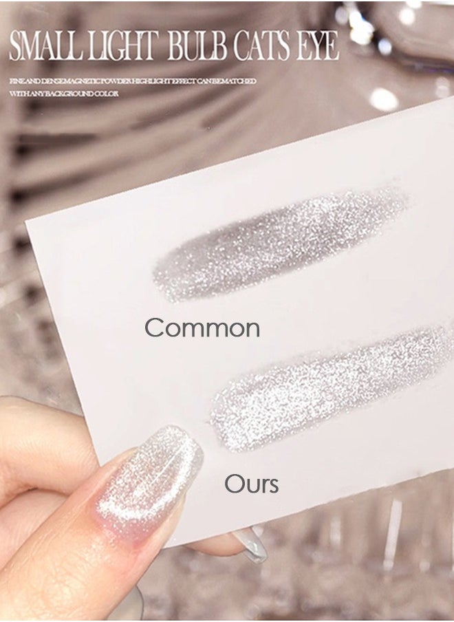 ElegaNail - 10 Pcs Crystal Cat Eye Nail Art False Nails Short Square and Round Manicure  Nails Press on Nails with Wearing Tools, Size: XS/S/M（Lemon Yellow）Random Packaging - Image 1