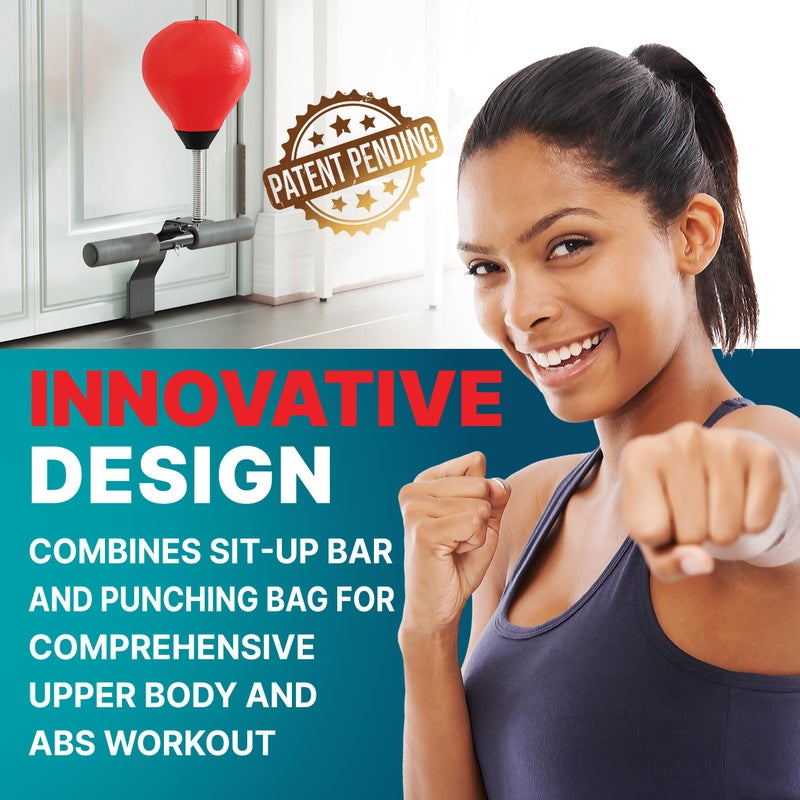 GLACIAL Doorway Sit-Up Exercise Bar with Punching Bag - Complete Upper Body and Abs MMA Workout in One - Image 2