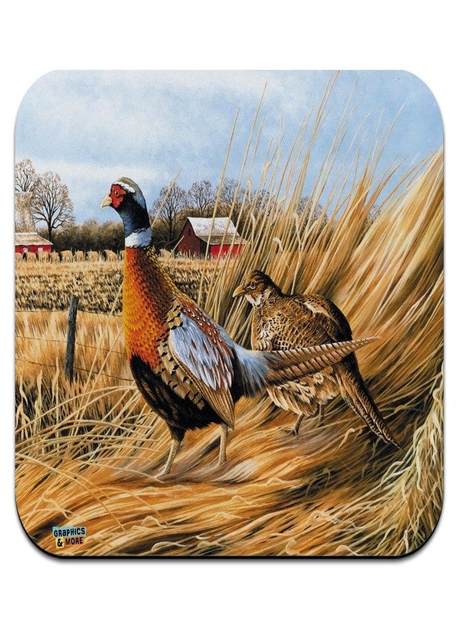 GRAPHICS & MORE Pheasants on The Farm Low Profile Thin Mouse Pad Mousepad - Image 1