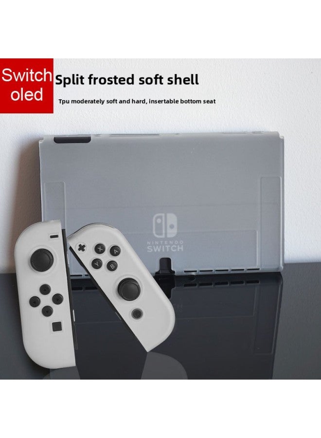 general Direct Nintendo Game Switch Oled Tpu Soft Shell Protective Shell Split Transparent Anti-fall-Model:oled Tpu Matte Transparent Split Protection Soft Shell - Image 1