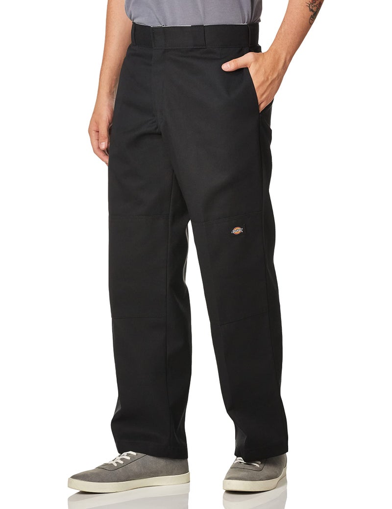 Dickies سروال عمل ديكي للرجال بقصة فضفاضة مع كوع مزدوج - بنطلون قماش متين للاستخدام في البناء والمخازن، أسود، 56W x 32L - Image 1