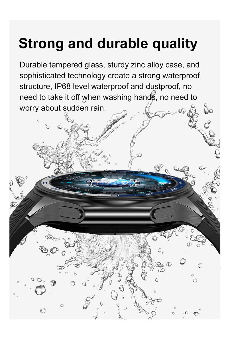 RollsTimi  Men's smart watch 1.43 AMOLED HD screen Bluetooth call watch IP68 waterproof daily wear watch activity tracker heart rate monitor sports and fitness watch, Watch DT Watch X black tape smart watch - Image 5