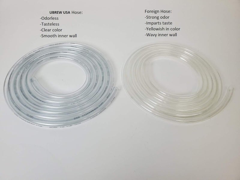 UbrewUsa 3/16" ID (5 mm) 7/16" OD (11 mm) Food Safe Certified (NSF 51) Vinyl PVC tubing Multipurpose Food Grade Beer Brewing Line Clear Tubing, Kegerator, Wine Making, Aquaponics, Air Hose (10 Feet) - Image 2