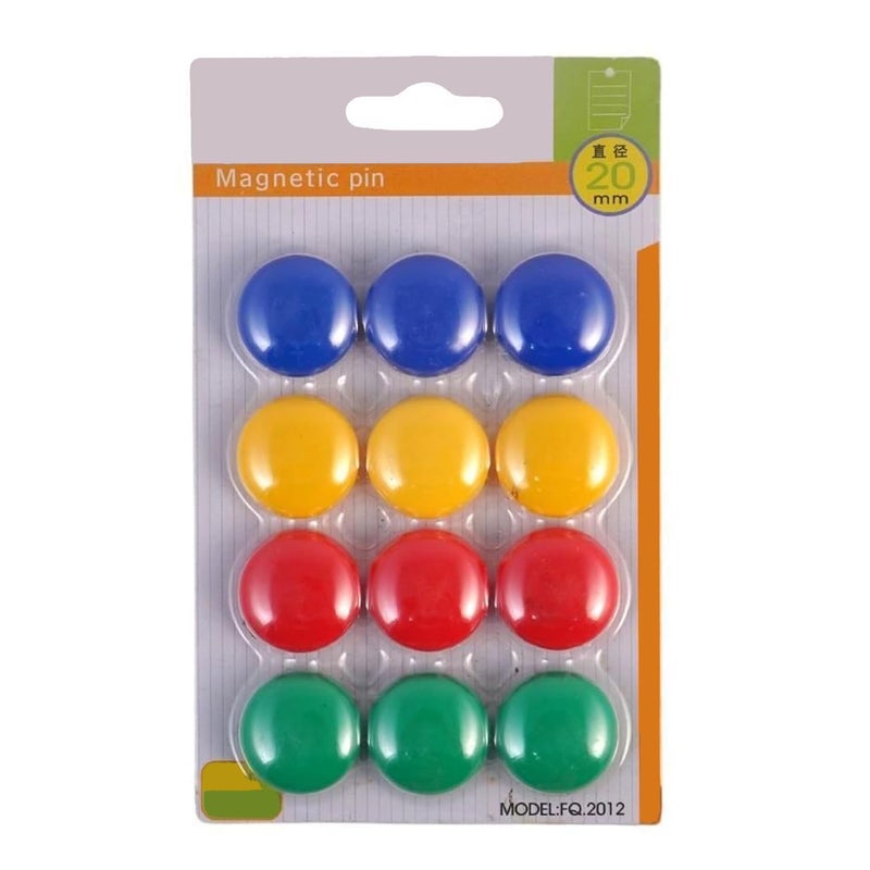 12 Pieces Colorful Fridge Magnets, Round Magnets Diameter 2cm for Whiteboard, Refrigerator, Office, School, Note Board 4 Colors - Image 3