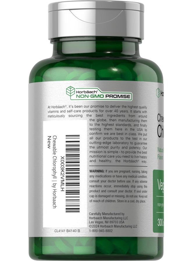 Horbäach Chlorophyll Pills | 300 Chewable Tablets | Natural Peppermint Flavor | Vegan, Non-GMO & Gluten Free Supplement - Image 3