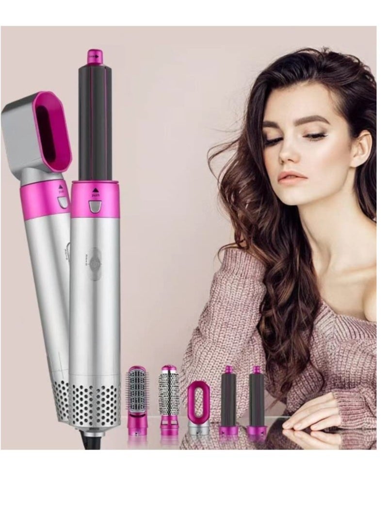 فرشاة مجفف الشعر 5 في 1 مع مكثف للشعر، فرشاة هواء ساخن، ماساج لفروة الرأس، مكواة تجعيد ومملس لتصفيف شعر النساء - Image 1