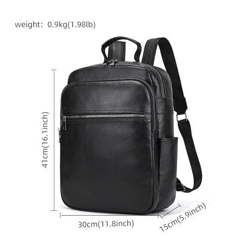 LUUFAN Genuine Leather Shoulder Bag for Men Casual Backpack Slim Daypack Laptop Rucksack Business Travel Outdoor Bag - Image 5