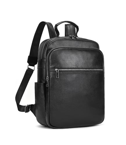 LUUFAN Genuine Leather Shoulder Bag for Men Casual Backpack Slim Daypack Laptop Rucksack Business Travel Outdoor Bag - Image 1