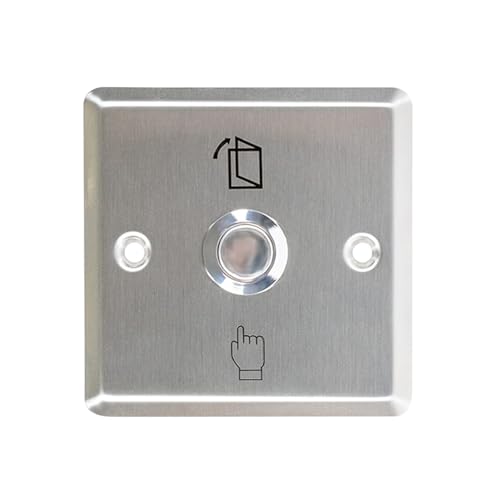 Team Office Stainless Steel Door Exit Push Button for Access Control | Durable Exit Switch with NO/NC/COM Output | Access Control System Push to Exit Button for Office & Commercial Use - Image 1