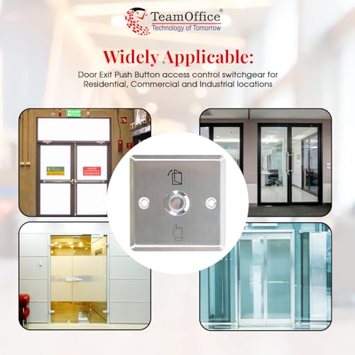 Team Office Stainless Steel Door Exit Push Button for Access Control | Durable Exit Switch with NO/NC/COM Output | Access Control System Push to Exit Button for Office & Commercial Use - Image 5