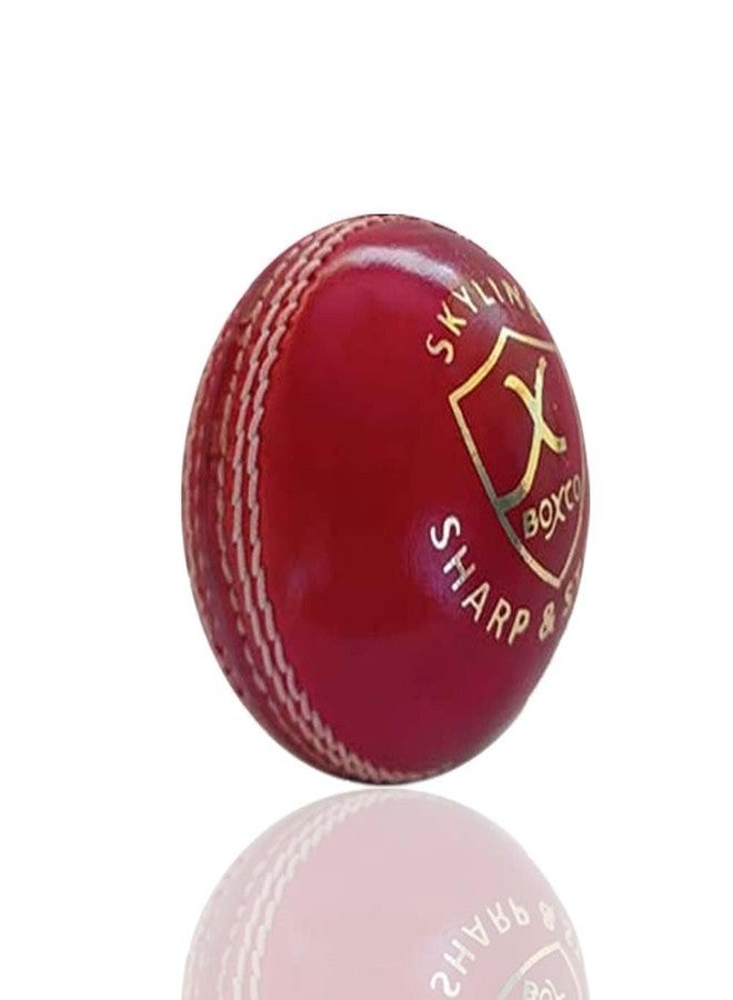 BOXCO Cricket Leather Ball Pack for All Format Cricket Matches Like Practice, Tournament, T20, One Day, Test Matches, Hand Stitched, 4 Variants - Strike, Power, Venom, Skyline (RED) - Image 2