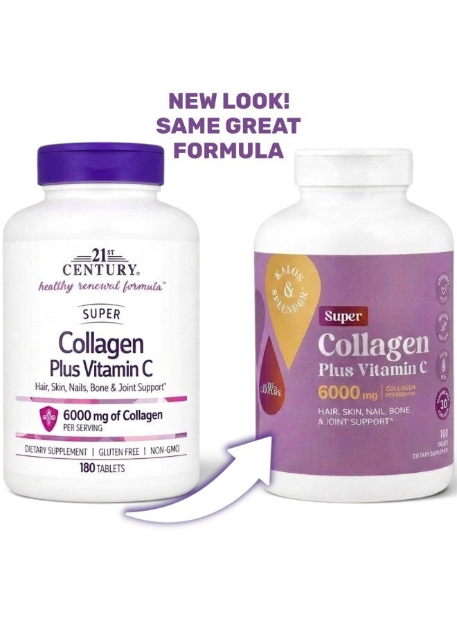 21st Century Super Collagen Protein Plus Vitamin C 180 Tablets - Image 1