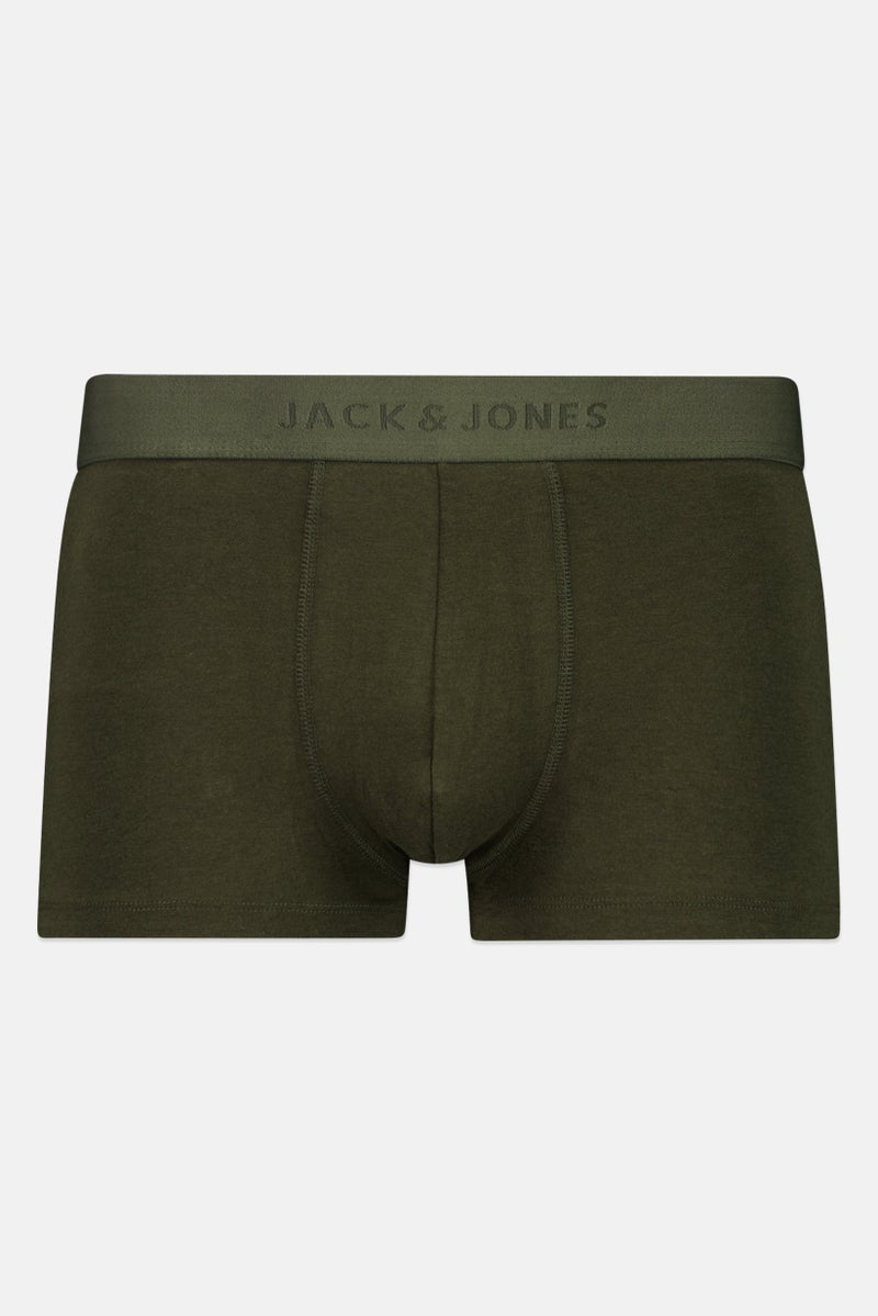 Jack Jones Men Brand Logo Boxer Brief, Olive - Image 1