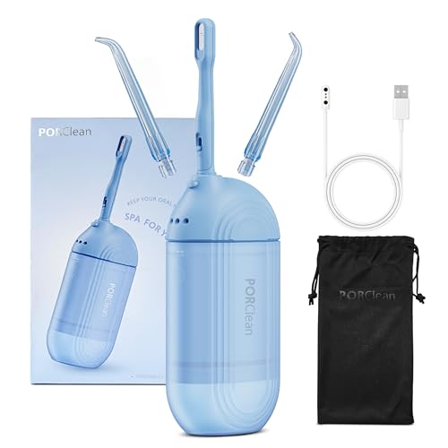 PORClean WASH301 Water Flosser for Teeth | 120 PSI Deep Cleaning, 3 Modes with 9 Adjustable Pressure Dental Flosser | Large 180ml Tank, 3 Tips | Oral Irrigator for Braces, Implants & Gum Care Flosser - Image 1