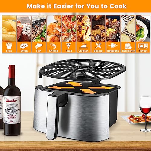 GWY Air Fryer Accessories for Gourmia GAF798 GAF716 7QT Air Fryer, Food Grade Nonstick 8.97''*8.97'' Air Fryer Replacement Parts Rack Tray Grill Pan Grill Plate Crisper Plate, Dishwasher Safe - Image 5